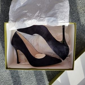 Black Suede 3.5" Stiletto Heels w/ Pointed Toe